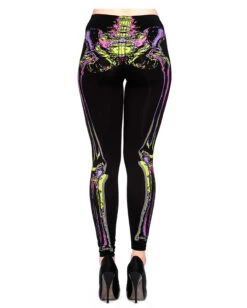 Skelett Leggings -Schattenfest Verkäufe neon skelett leggings punk leggings mit skelett aufdruck gothic fashion 660576 3
