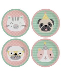 Niedliche Tiere Pappteller 23 Cm 8 St.