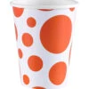 Orange Dots Pappbecher 8 St.