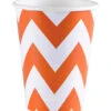 Orange Zick-Zack Pappbecher 8 St.