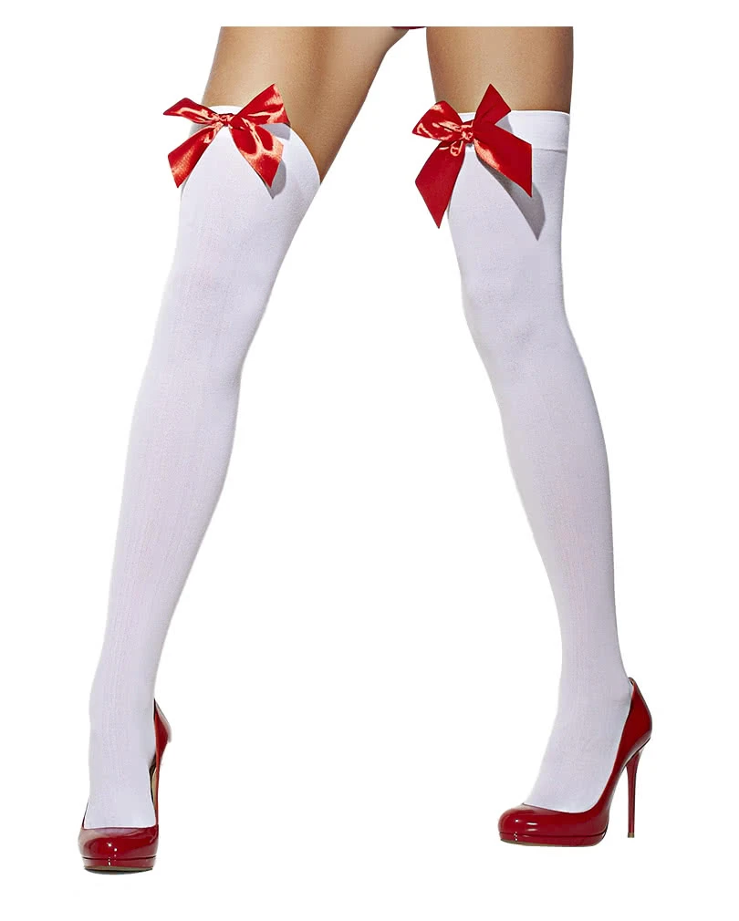 Overknees Mit Roter Schleife 1 Overknees Mit Roter Schleife