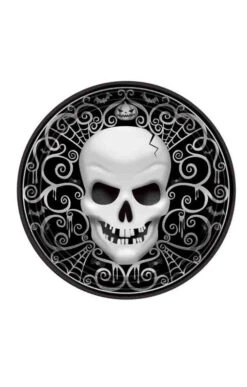 Pappteller Mit Totenkopf Motiv 8 St.