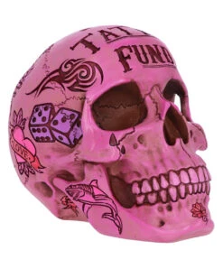 Pinke Tattoo Fund Totenkopf Spardose