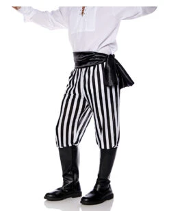 Piraten Kostümhose Schwarz-weiß Gestreift
