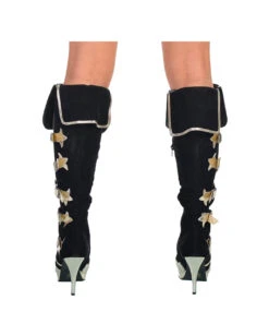 Piraten Stiefel Schwarz-gold -Schattenfest Verkäufe piraten stiefel schwarz gold musketier kostuemschuhe pirate costume boots 35687 3