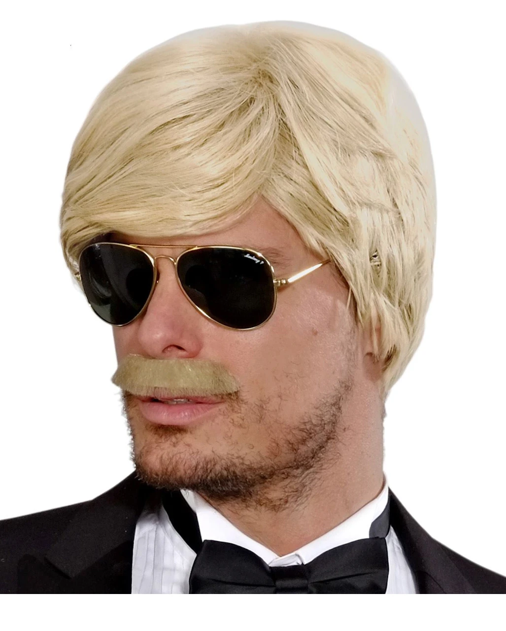 Playboy Herrenperücke Mit Schnurrbart Blond 1 Playboy Herrenperücke Mit Schnurrbart Blond