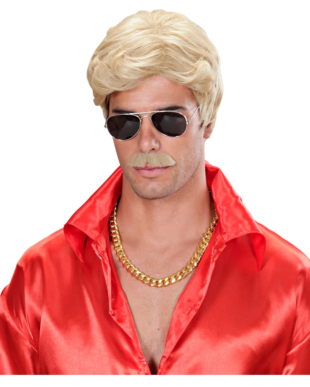 Playboy Herrenperücke Mit Schnurrbart Blond 2 Playboy Herrenperücke Mit Schnurrbart Blond – Bild 2