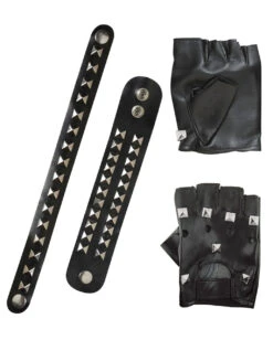 Punkrock & Biker Nieten Set 4 Punkrock & Biker Nieten Set -Schattenfest Verkäufe punkrock und biker nieten set punkrock studded bracelet and gloves set kostuemzubehoer 39222