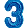 Folienballon Zahl 3 Blau