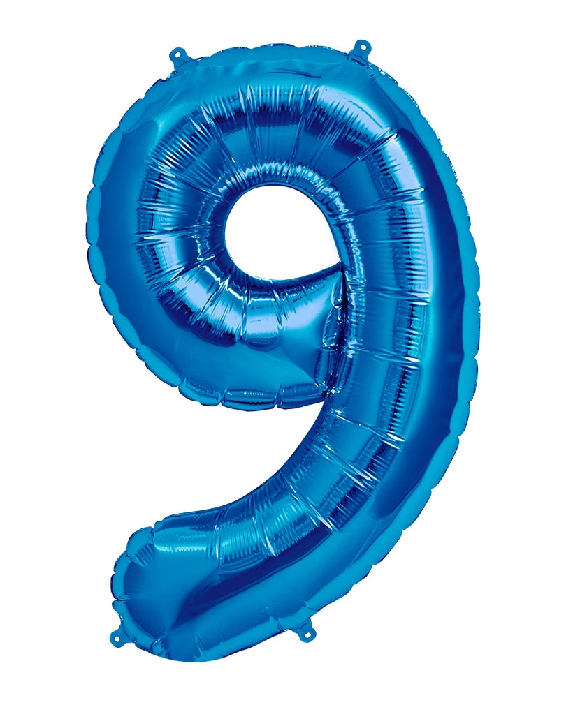 Folienballon Zahl 9 Blau 1 Folienballon Zahl 9 Blau