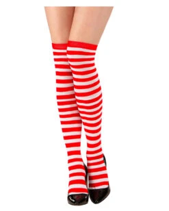 Overknees Rot Weiß