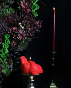 Rote Anatomische Herz Kerze -Schattenfest Verkäufe rote anatomische herz kerze red anatomical heart candle gothic homeware 53183 04