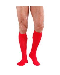 Rote Kniestrümpfe - Unisex 5 Rote Kniestrümpfe - Unisex -Schattenfest Verkäufe rote kniestruempfe unisex red socks fancy dress accessoire bild3 27030
