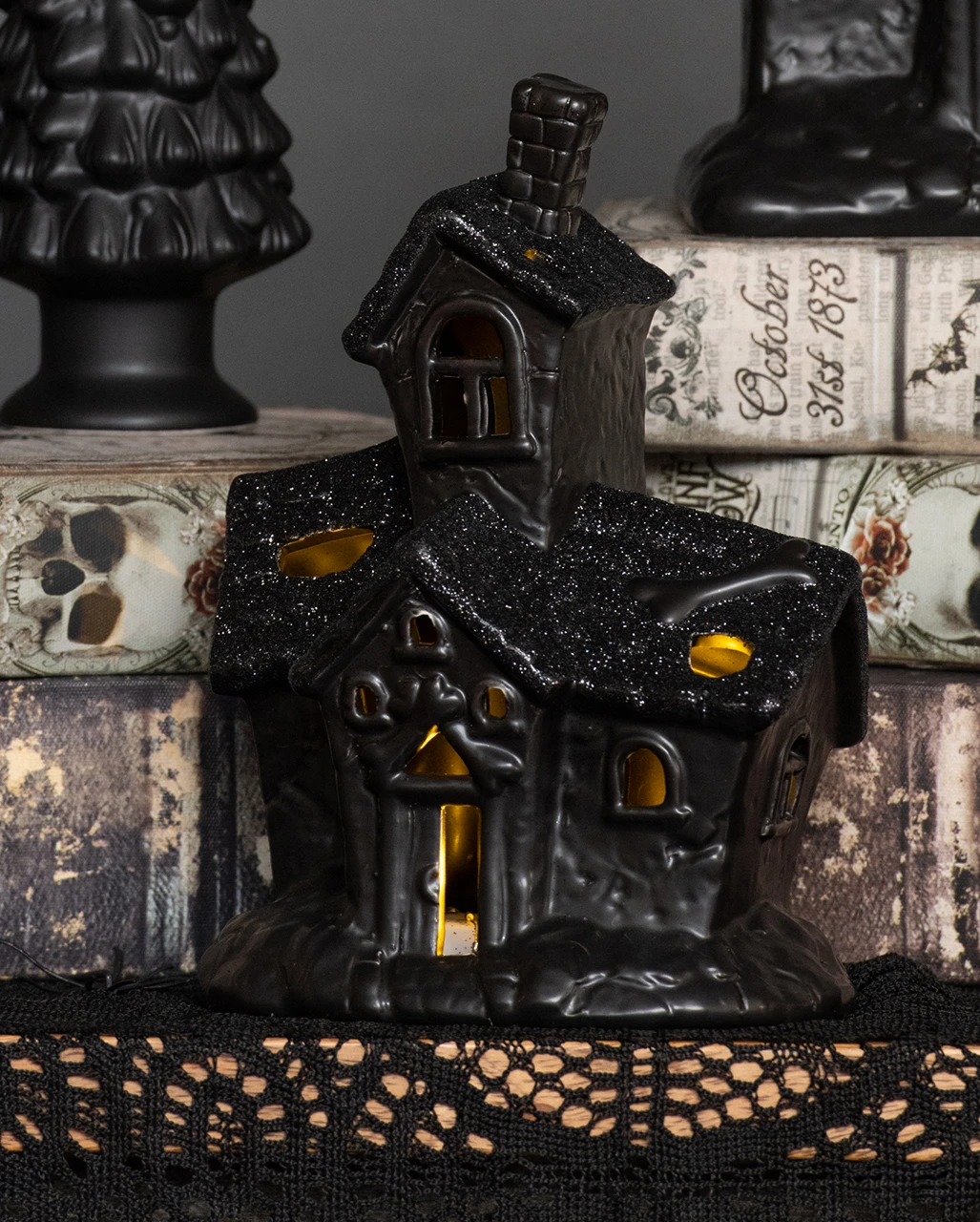 Scary Glitter Geisterhaus Deko Mit LED 2 Scary Glitter Geisterhaus Deko Mit LED – Bild 2