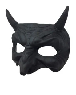 Schwarze Goblin Halbmaske Mit Hörner 5 Schwarze Goblin Halbmaske Mit Hörner -Schattenfest Verkäufe schwarze goblin halbmaske mit hoerner black devil halfmask with horns teufelsmaske 50489 03