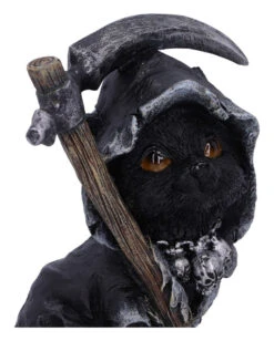 Schwarze Hexenkatze Mit Sense 10,2cm -Schattenfest Verkäufe schwarze hexenkatze mit sense black witches cat with scythe halloween tischdeko 51139 05