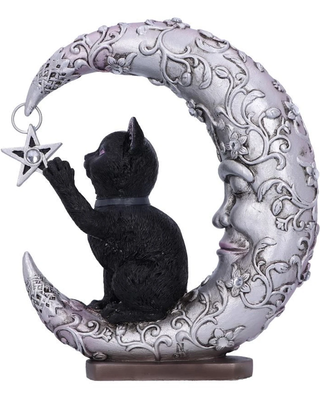 Schwarze Katze Auf Schlafendem Mond Figur 19cm 3 Schwarze Katze Auf Schlafendem Mond Figur 19cm – Bild 3