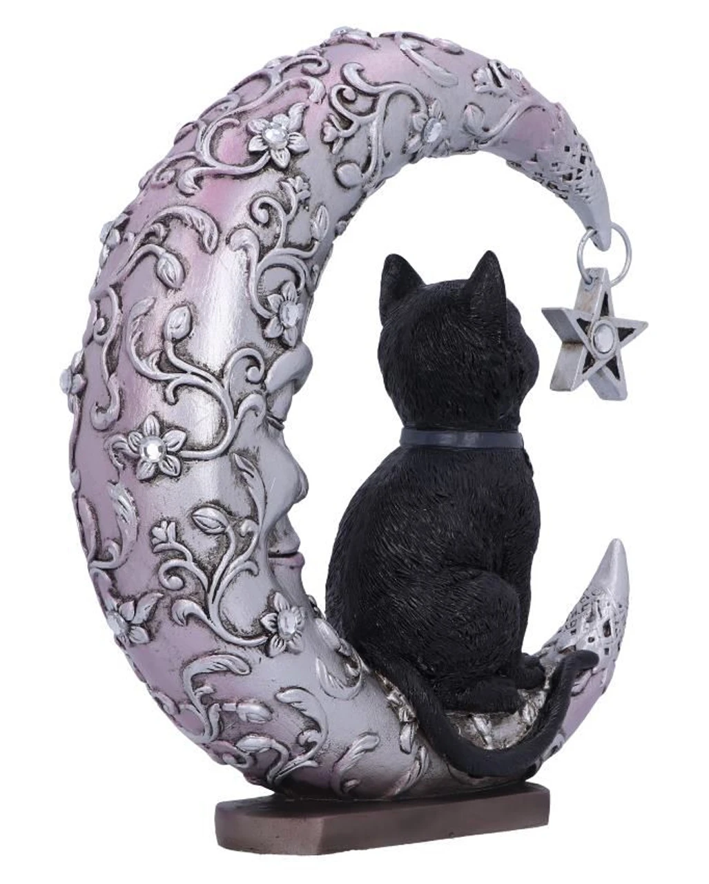 Schwarze Katze Auf Schlafendem Mond Figur 19cm 4 Schwarze Katze Auf Schlafendem Mond Figur 19cm – Bild 4
