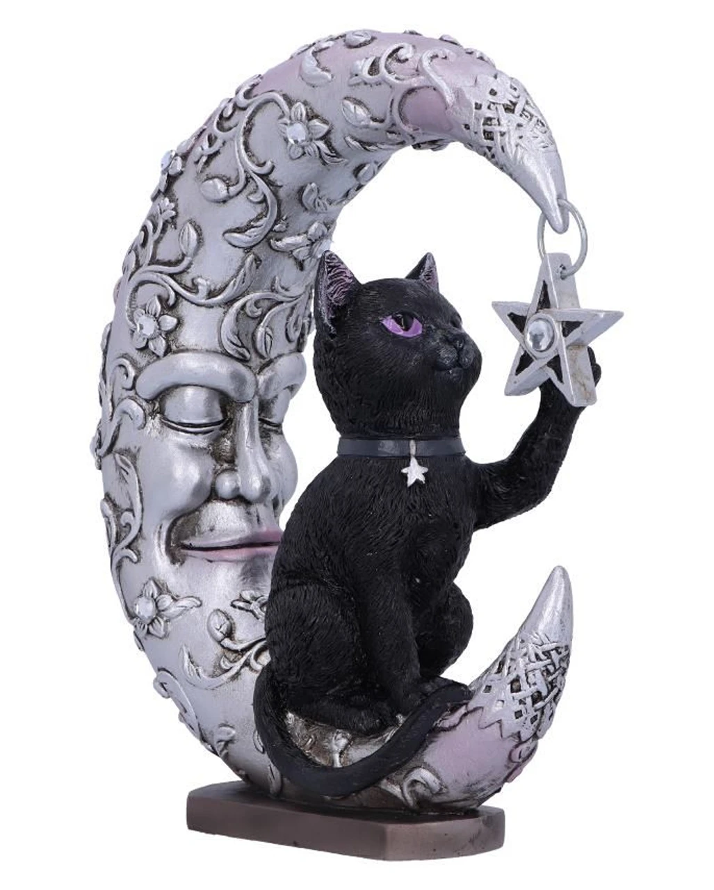 Schwarze Katze Auf Schlafendem Mond Figur 19cm 2 Schwarze Katze Auf Schlafendem Mond Figur 19cm – Bild 2