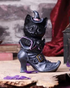 Schwarze Katze Im Hexenstiefel -Schattenfest Verkäufe schwarze katze im hexenstiefel gothic und wicca halloween deko und wohnaccessoires 52215 7