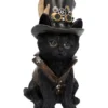 Schwarze Katze Mit Steampunk Zylinder 18,5cm