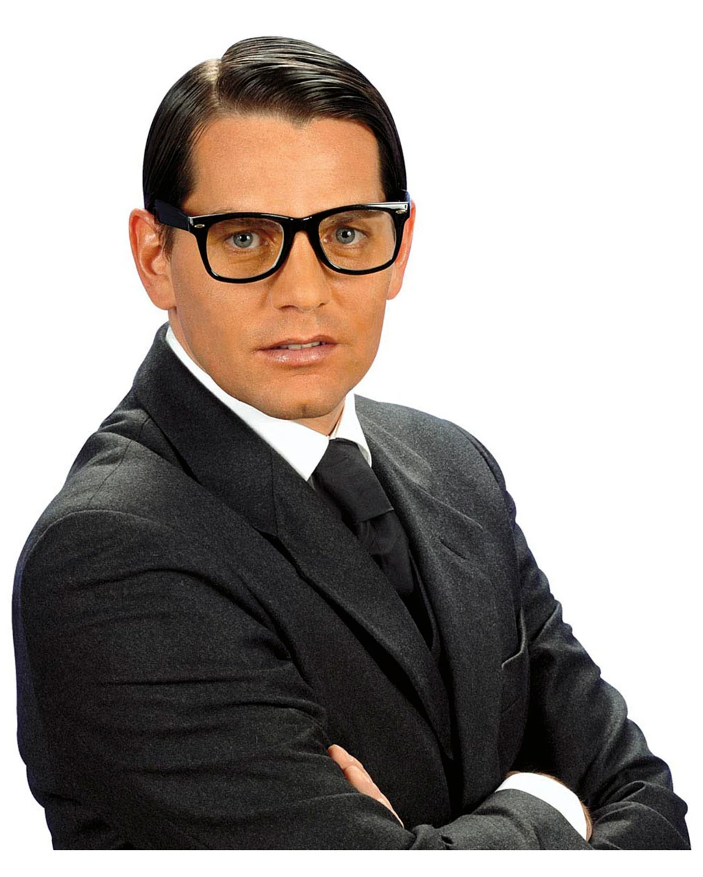 Schwarze Nerd Brille Mit Gläsern 2 Schwarze Nerd Brille Mit Gläsern – Bild 2