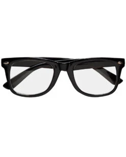 Schwarze Nerd Brille Mit Gläsern
