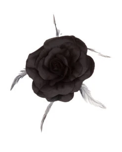 Schwarze Rose Mit Haarclip & Haargummi -Schattenfest Verkäufe schwarze rose mit haarclip und haargummi black rose with haar clip and hair tie 39727 02