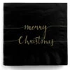 Schwarze Servietten "Merry Christmas" 20 St.