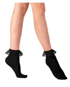 Spitzensöckchen Schwarz -Schattenfest Verkäufe schwarze spitzensoeckchen schwarze rueschensoeckchen kostuemzubehoer 27029 02