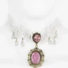 Viktorianische Halskette Mit Rosa Schmuckstein