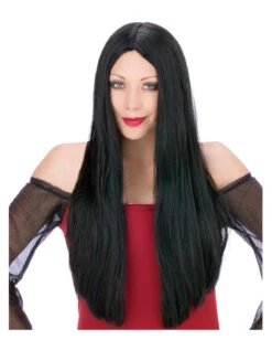 Schwarze Langhaar Perücke