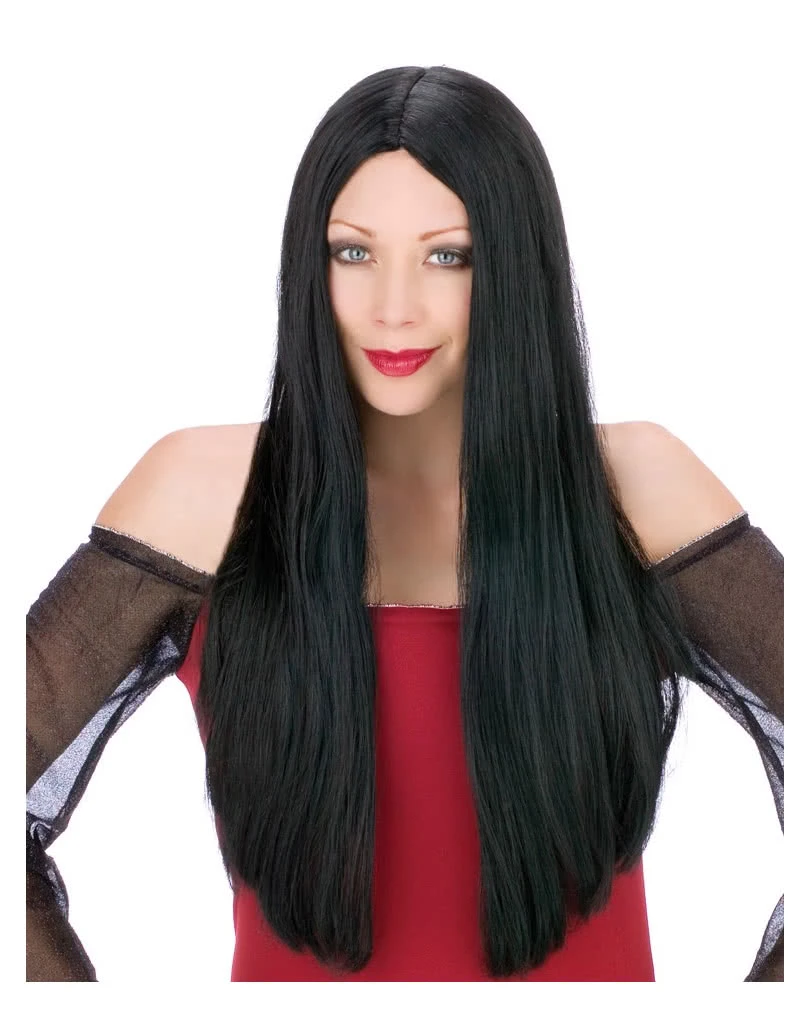 Schwarze Langhaar Perücke 1 Schwarze Langhaar Perücke