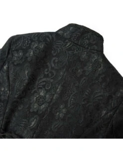 Schwarzer Gothic Damen-Langmantel Mit Spitze -Schattenfest Verkäufe schwarzer gothic damen langmantel black gothic long coat for woman gothic kleidung 54558 06