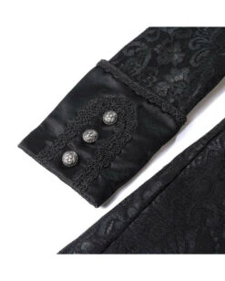 Schwarzer Gothic Damen-Langmantel Mit Spitze -Schattenfest Verkäufe schwarzer gothic damen langmantel black gothic long coat for woman gothic kleidung 54558 07