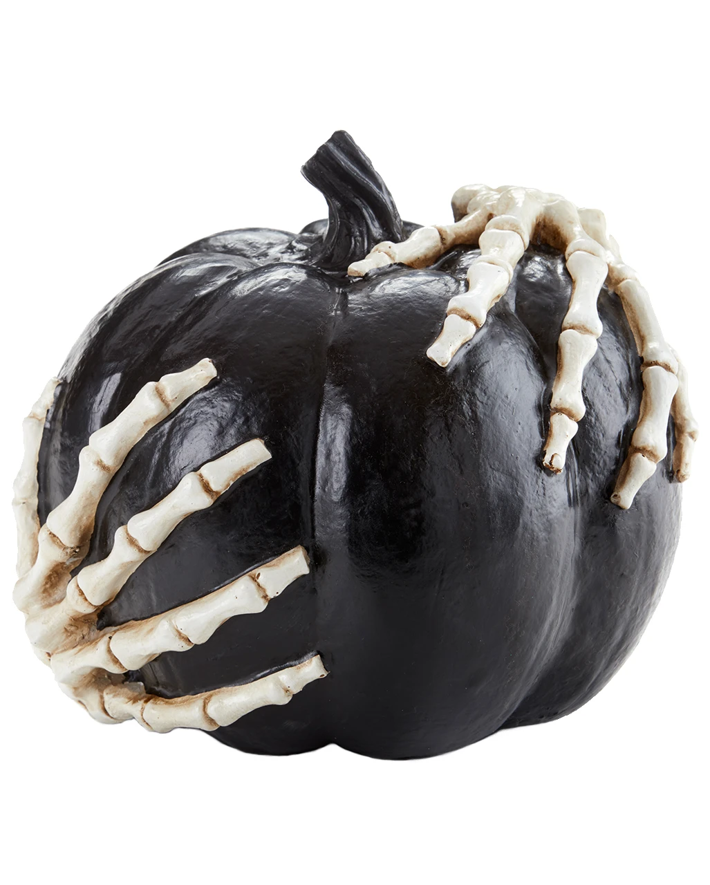 Schwarzer Kürbis Mit Skeletthänden 1 Schwarzer Kürbis Mit Skeletthänden
