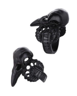 Schwarzer Rabenschädel Ring