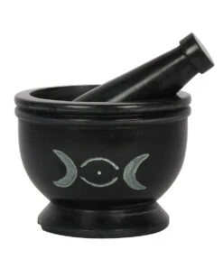 Schwarzer Triple Moon Mörser & Stößel