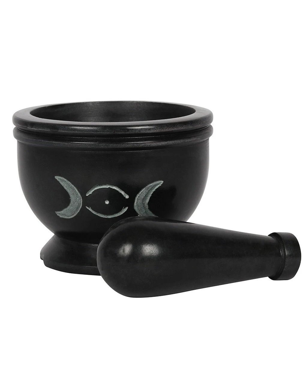 Schwarzer Triple Moon Mörser & Stößel 2 Schwarzer Triple Moon Mörser & Stößel – Bild 2
