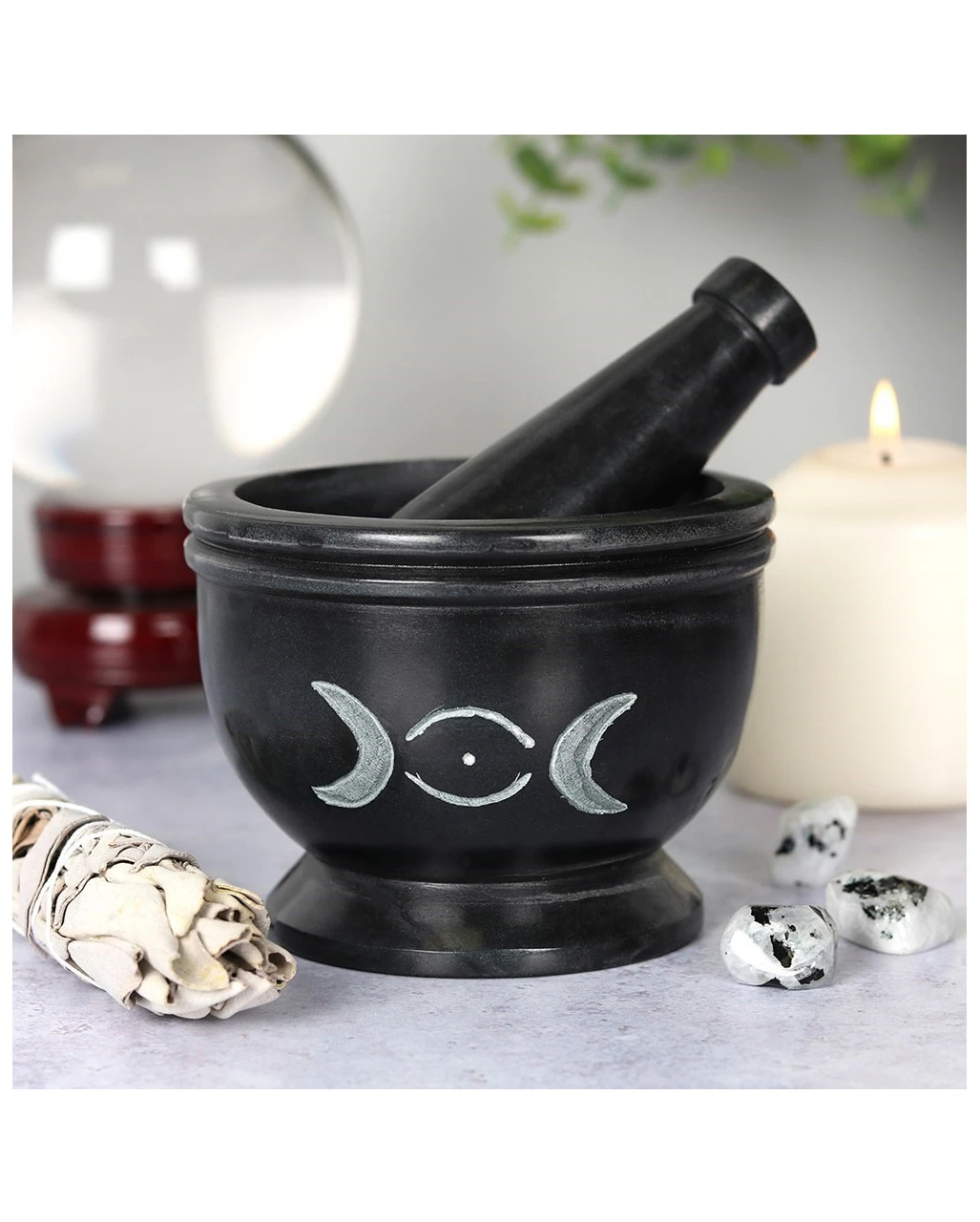 Schwarzer Triple Moon Mörser & Stößel 4 Schwarzer Triple Moon Mörser & Stößel – Bild 4