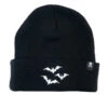 Schwarze Beanie Mit Weißen Fledermäusen