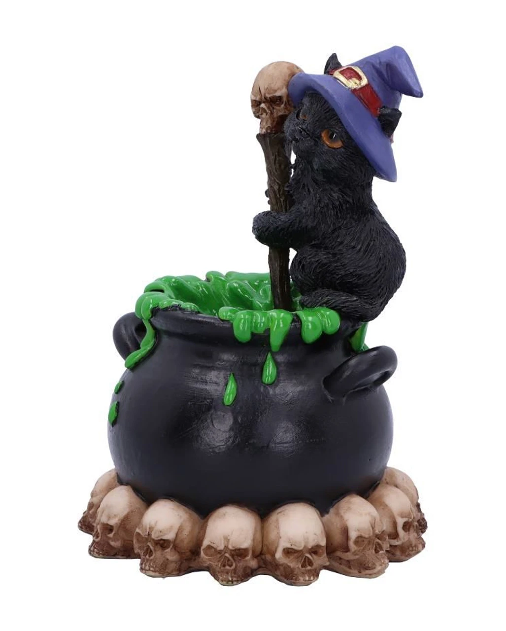 Schwarzes Kätzchen Mit Hexenkessel 12cm 2 Schwarzes Kätzchen Mit Hexenkessel 12cm – Bild 2