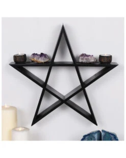 Schwarzes Pentagramm Regal 40cm 5 Schwarzes Pentagramm Regal 40cm -Schattenfest Verkäufe schwarzes pentagramm gothic wandregal 40cm gothic regal halloween und gothic wohnaccessoires 51174