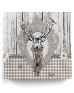 Servietten Hirsch Landhaus Taupe 20 St.