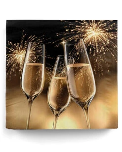 Servietten Sektgläser Gold 20 St.