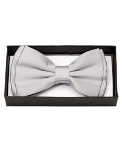 Silberne Satin Fliege Deluxe