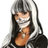 Skelett Perücke Schwarz-weiß