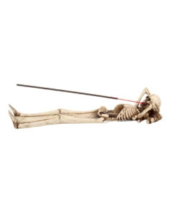 Skelett "Take It Easy" Räucherstäbchenhalter 27cm -Schattenfest Verkäufe skelett take it easy raeucherstaebchenhalter skeleton insence holder gothic deko gothic wohnaccessoire 51017 03