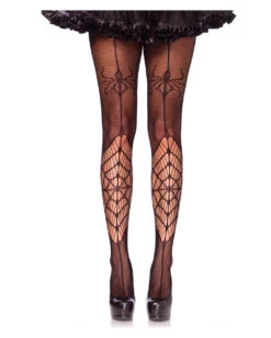 Spinne Mit Spinnweben Netzstrumpfhose