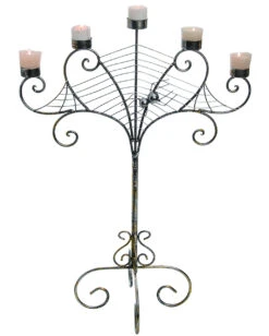 Spinnweben Metall Kerzenständer Silber/Gold